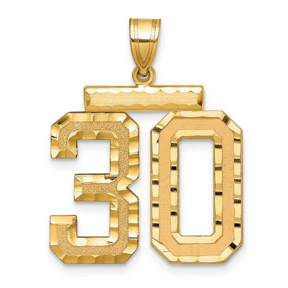 14k Yellow Gold Varsity Collection Large D/C Pendant Number 30